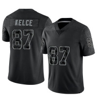 Mens Kansas City Chiefs Travis Kelce Black Limited Reflective Jersey